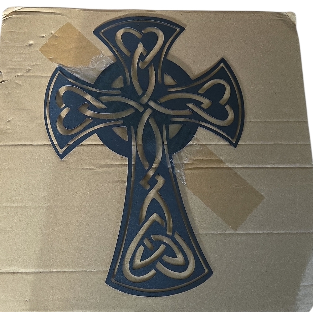Black Metal Celtic Knot Cross Wall Decor